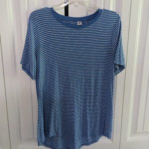 Old Navy Blue and White Striped Shirt Womens M